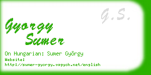 gyorgy sumer business card